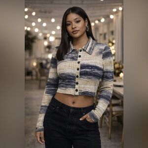 Forever 21 Women’s‎ Cropped Rib-Knit Button-Up Cardigan Sweater – S – NWOT